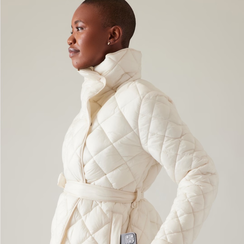 Athleta Cream Quilted Jacket